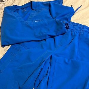 Jaanuu Royal Blue Scrub Set, royal blue, size XL